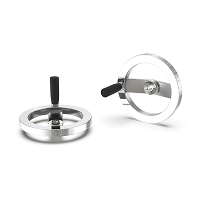 Handkurbeln und Handräder / 2-Speichen Handräder, Aluminium, mit feststehendem Zylindergriff