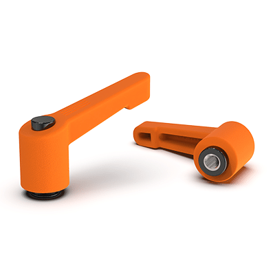 Klemmhebelmuttern, verstellbar, Kunststoff, Gewinde Edelstahl