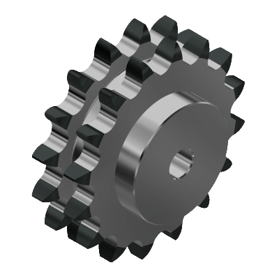 Duplex sprockets with hardened teeth