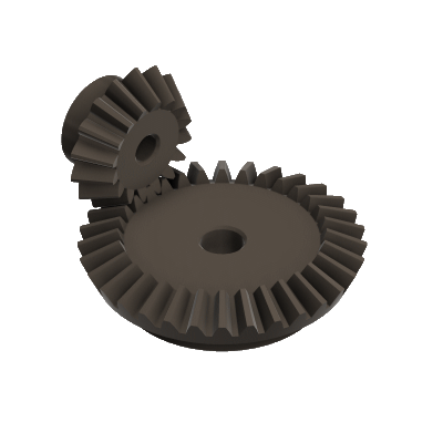 Conical straight toothed gears ratio 1:2-Thermoplastic material