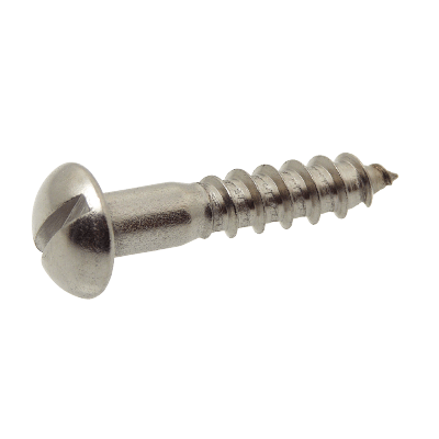 Slotted round head wood screw - Stainless steel A2 - DIN 96