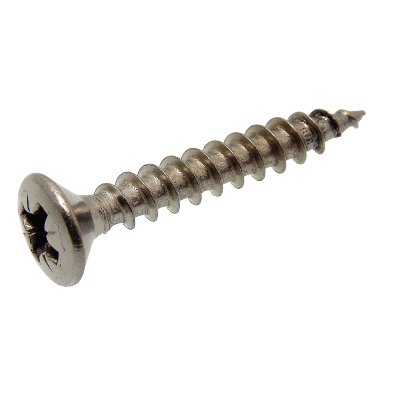 Pozidriv cross recessed raised countersunk head chipboard screw - Stainless steel A2