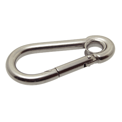 Spring hook with eyelet - Stainless steel A4