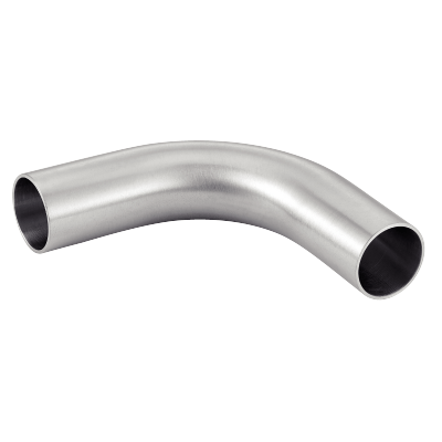 90° satin polished bend with straight ends - Stainless steel 304 - 316L