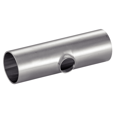 Satin polished extruded reducing tee - Stainless steel 316L