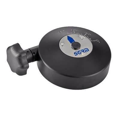 Micrometric handle for flow adjustment, for butterfly valve