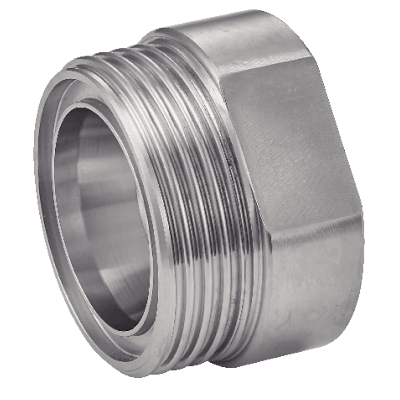 Fitting for IBC plastic tank, with SMS male end - Stainless steel 316L