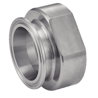 Fitting for IBC plastic tank, with CLAMP end - Stainless steel 316L