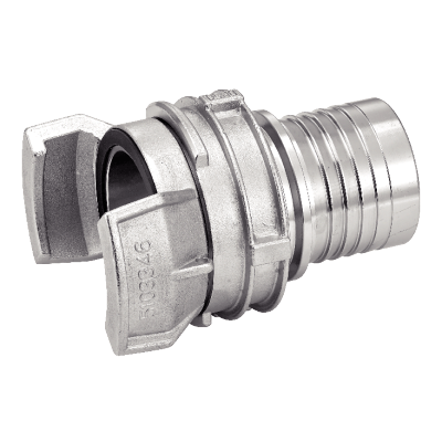 Half connector with corrugated sleeve and UTS®-type flange, with lock - NBR seal - 316 stainless steel