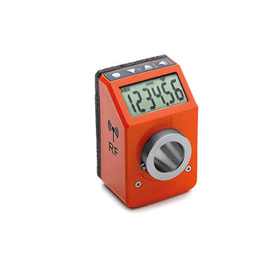 Position indicator electronic, with data transmission via radio frequency