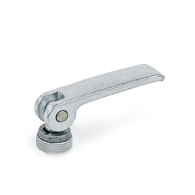 Clamping Levers with Eccentrical Cam with Internal Thread, Steel Contact Plate, Type A - Steel contact plate with setting nut