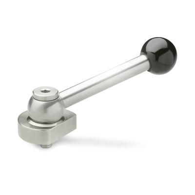 Stainless Steel-Eccentrical cams radial clamping, Type KV, with ball lever, angular (serrations)