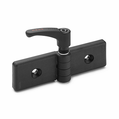 Hinges, Plastic, Accessory for Profile Systems, Identification no. 2, with safety hand levers