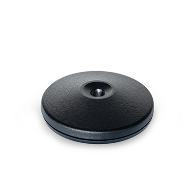 Foot plates with central fastening hole, Type B, with rubber underlay