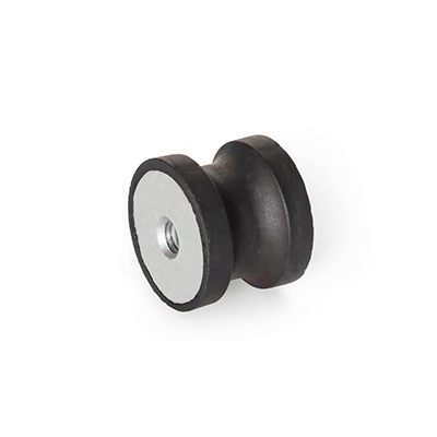 Stainless Steel-Rubber buffers, Type EE, with 2 female threads