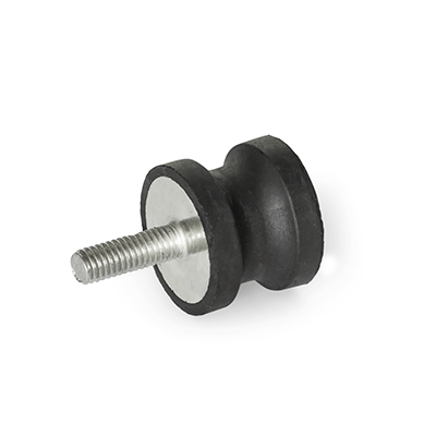 Stainless Steel-Rubber buffers, Type ES, with female thread / threaded stud