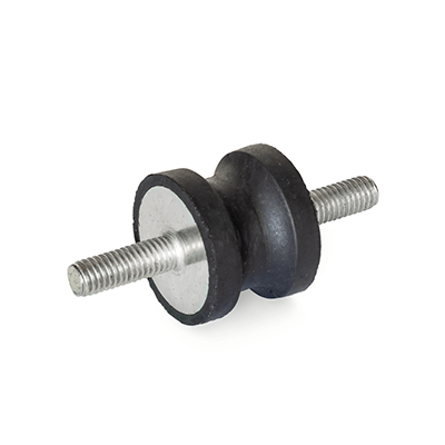 Stainless Steel-Rubber buffers, Type SS, with 2 threaded studs