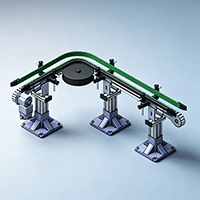 L-shaped horizontal wheel bend flexible chain plate conveyor