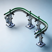 U-shaped horizontal elbow flexible chain plate conveyor