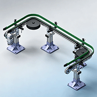 U-shaped horizontal wheel bend 90-degree flexible chain plate conveyor