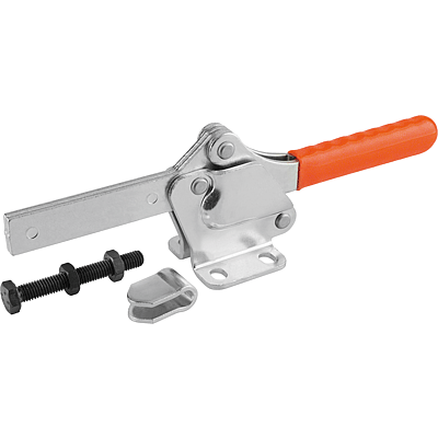 Snabbspännare horisontella  med vågrät fot och hel hållarm