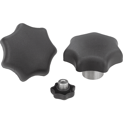 Empuñaduras en estrella con casquillo de acero saliente