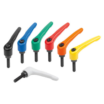 Maniglia a leva in acciaio con filettatura esterna