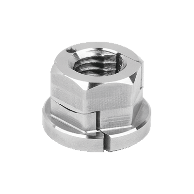 Hexagon nuts, QT steel, two-part with collar