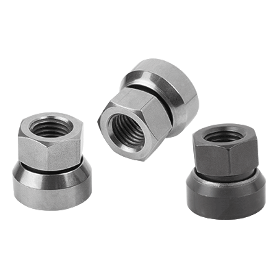 Hexagon nuts with spherical seat