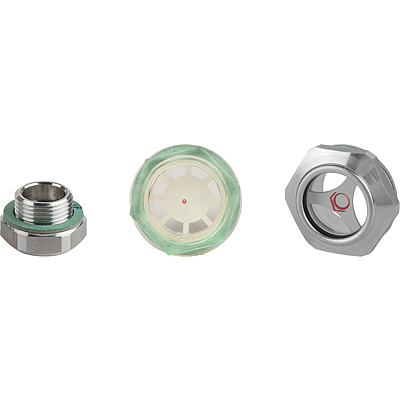 Oil level sight glasses