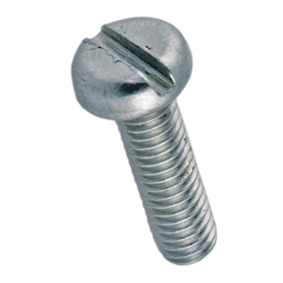 Slotted pan head machine screws (DIN 85 A, ~ISO 1580), 4.8, zinc plated with thicklayer passivation