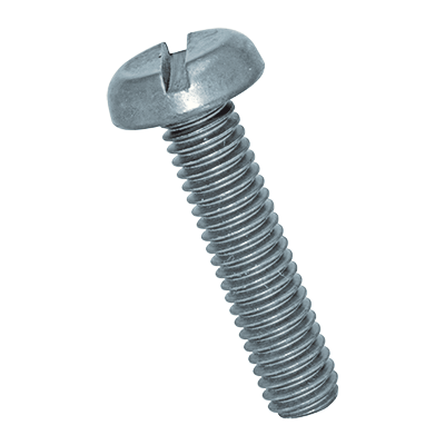 Slotted pan head machine screws (DIN 85 A, ~ISO 1580), 4.8, zinc plated blue