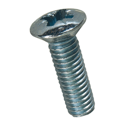 Pozi oval countersunk head machine screws form Z (DIN 966A; ~ISO 7047), steel 4.8, zinc plated blue