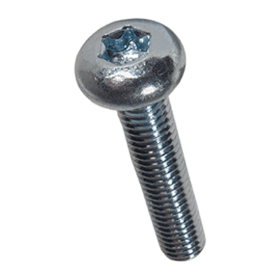 Hexalobular (6 Lobe) socket pan head screws, fully threaded (ISO 14583), cl. 08.8 / 8.8, zinc plated blue