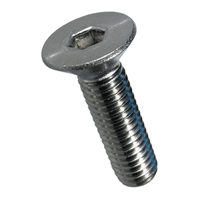 Hex socket flat countersunk head screws, fully threaded (ISO 10642; ~DIN 7991), A4