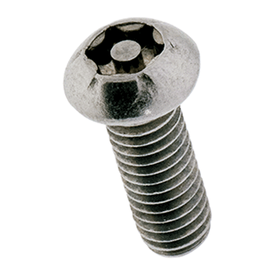 Hexalobular (6 Lobe) socket tamper proof button head cap screws with center pin