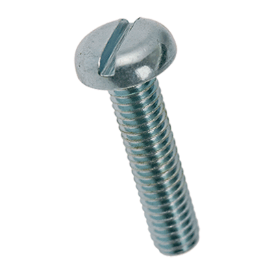 Slotted pan head machine screws (DIN 85 A, ~ISO 1580), 8.8, zinc plated blue