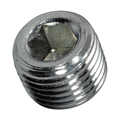 Hex socket pipe plugs metric fine thread (DIN 906), steel, zinc plated blue