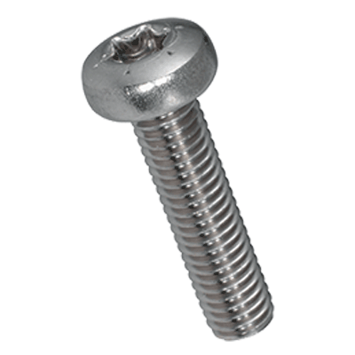 Hexalobular (6 Lobe) socket pan head machine screws fully threaded (ISO 14583), stainless steel A2