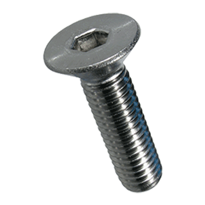 Hex socket flat countersunk head screws, fully threaded (DIN 7991; ~ISO 10642), stainless steel A2