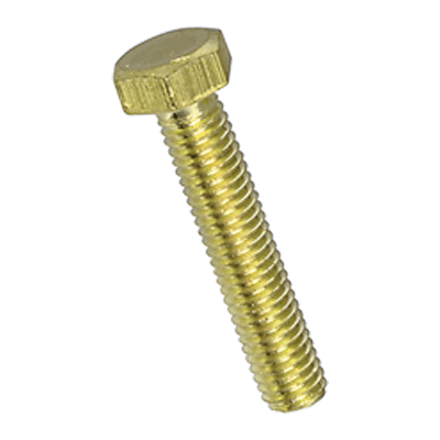 Hex head screws fully threaded (~DIN 933; ~ISO 4017), brass, plain