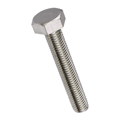 Hex head screws fully threaded (~DIN 933; ~ISO 4017), brass, nickel plated