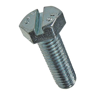 Slotted hex head screws fully threaded (DIN 933 Sz; ~ISO 4017), 8.8, cl. zinc plated blue