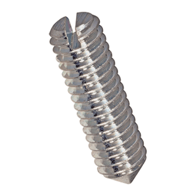 Slotted set screws with cone point (DIN 553; ISO 7434), 14 H / 22 H, plain