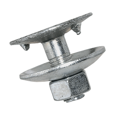 Elevator bolts with hex nut and washer, type 20 (DIN 15237; DIN 555), steel 4.6, zinc plated blue