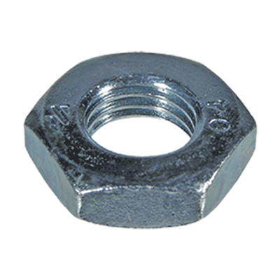 Hex jam nuts ~0,5d metric fine left hand thread (DIN 439 B), cl. 04, zinc plated blue