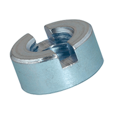 Slotted round nuts (DIN 546), steel, zinc plated blue