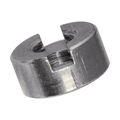 Slotted round nuts (~DIN 546), brass, nickel plated