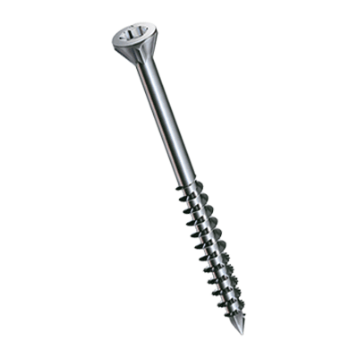 Hexalobular (6 Lobe) socket flat countersunk head screws for solid-wood flooring with small head 60°, CUT point and head ribs, T-STAR plus, with cutting ribs under the head (SPAX®), steel case-hardened, WIROX®, added lubricant
