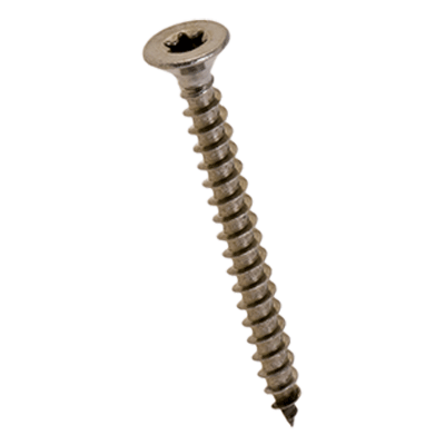 Hexalobular (6 Lobe) socket flat countersunk head double neck chipboard screws, fully threaded, A2